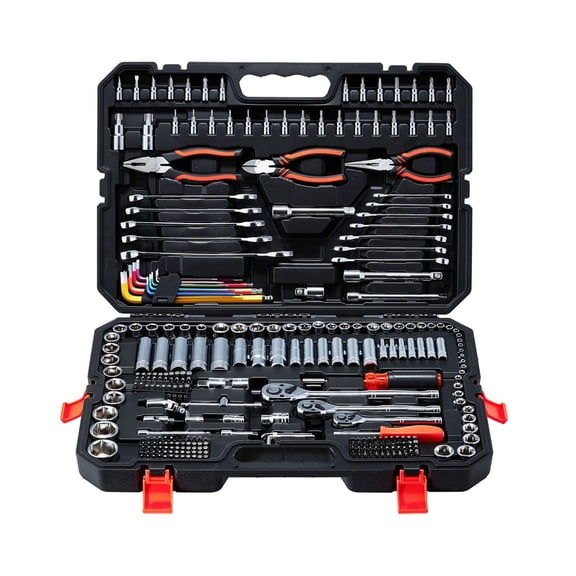 314-Piece Mechanic Tool Set with 1/4, 3/8, 1/2 Drive Sockets, Metric Wrenches and Screwdriver Bits - Automotive & Home Repair Tool Kit with Storage Case