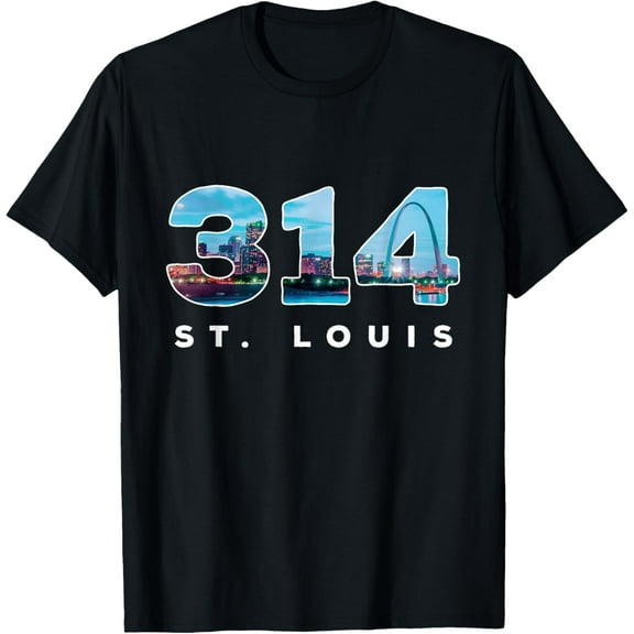 314 STL Pride St. Louis Area Code T-Shirt T-ShirtMen's and women's gift, black and white T-shirt, size: Extra large S-5XL