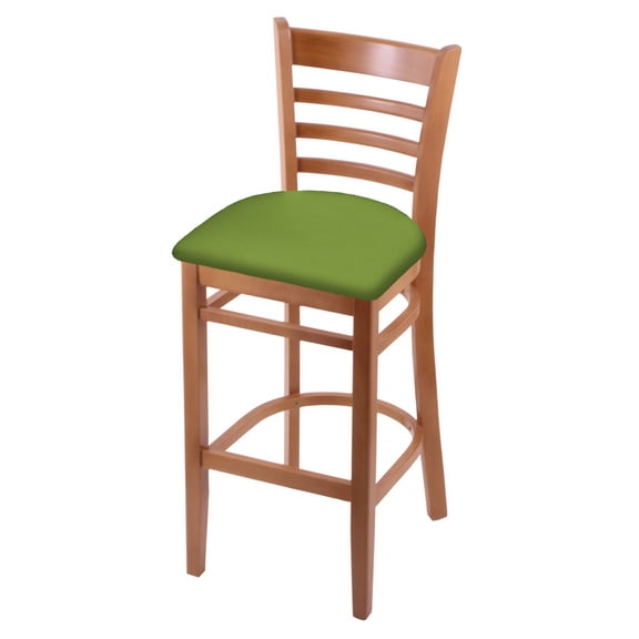 3140 25" Counter Stool with Medium Finish and Canter Kiwi Green Seat