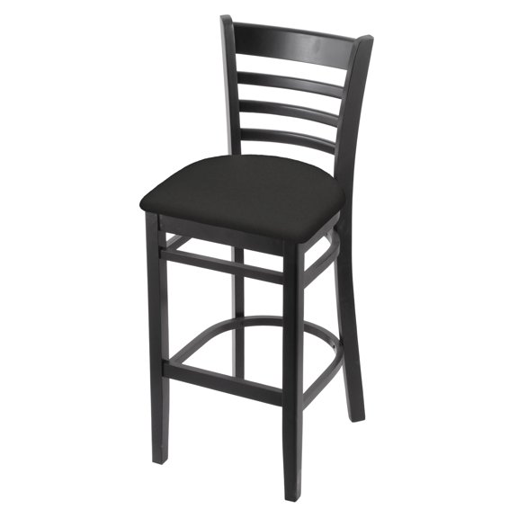 3140 30" Bar Stool with Black Finish and Canter Iron Seat