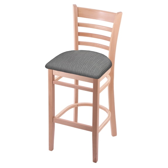 3140 30" Bar Stool with Natural Finish and Graph Alpine Seat