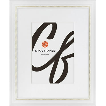 314WG, 14x22 Picture Frame Matted for an 11x17 Photo, Ornate White and Gold
