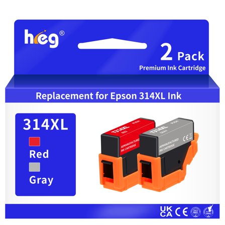 314XL Ink Cartridge Replacement For epson 314 314xl ink Expression Photo HD XP-15000 Wide-format Printer Gray Red Ink(2 Pack)