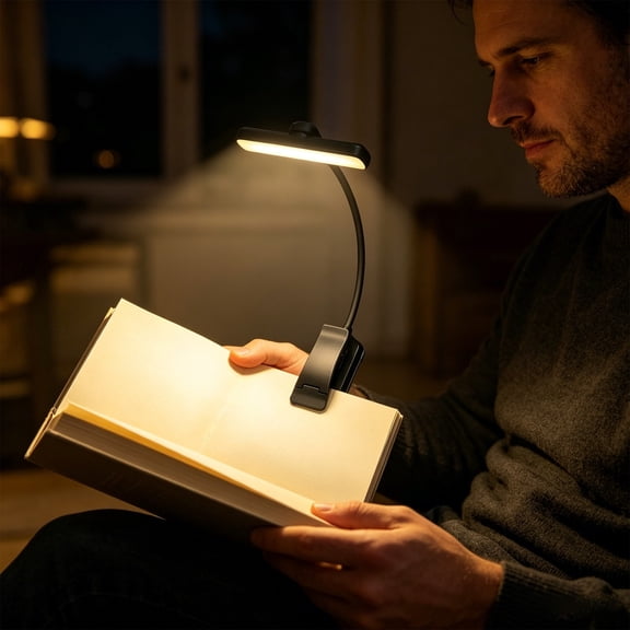 315° Rotatable Rechargeable Clip-On Book Light with 3 Adjustable Color Modes, Flexible Gooseneck Structure, Eye-Friendly Soft Lamp, Portable Reading Gadget for Bedtime Bookworm Daily Reading