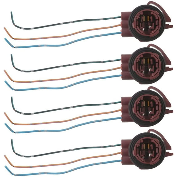 3156 3157 Pre-Wired Harness Sockets T25 Bulb Sockets Female Adapter Turn Signal Tail Stop Rear Brake Light Base Harness Plugs Connectors(Pack of 4)