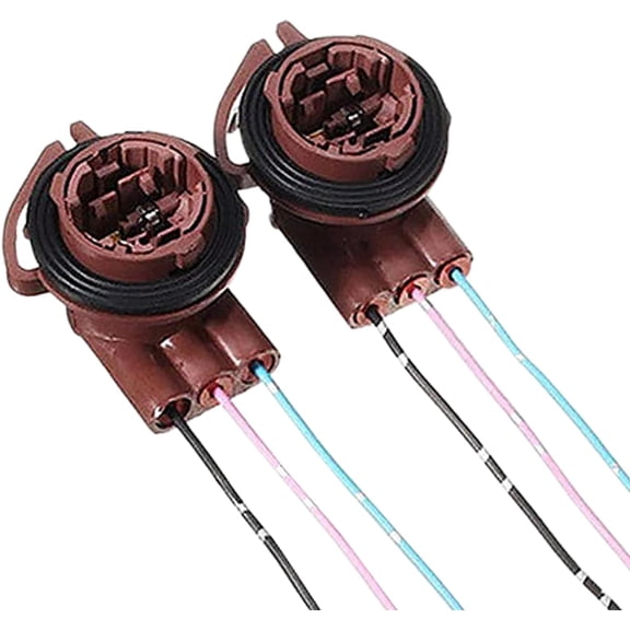 3156 3157 Pre-Wired Harness Sockets, Tail Light Socket Plug Adapter, LED Bulb Socket Adapter Pigtail Connector, Fits for Turn Signal Bulb Brake/Tail Light/DRL Lamp (2PCS)