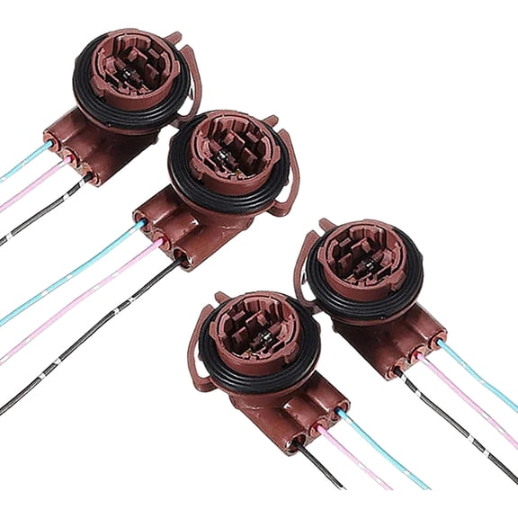 3156 3157 Pre-Wired Harness Sockets, Tail Light Socket Plug Adapter, LED Bulb Socket Adapter Pigtail Connector, Fits for Turn Signal Bulb Brake/Tail Light/DRL Lamp (4PCS)
