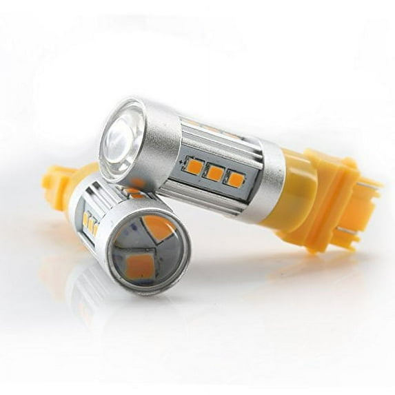3157 Amber Yellow High Power Projector 2835 Chip 15-LED Turn Signal/Parking Light Bulbs (3157, Yellow)