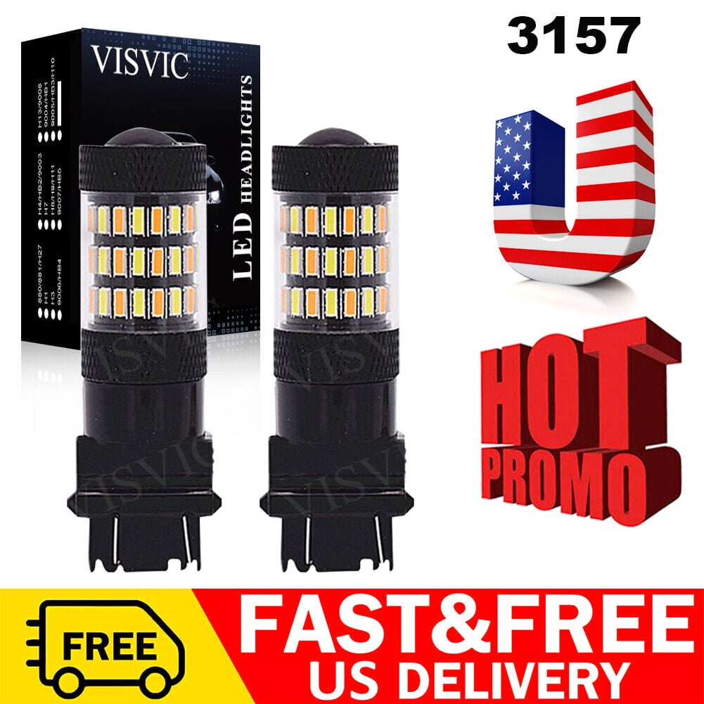 3157 LED Turn Signal Blinker Light NO Hyper Flash Error Free Switchback