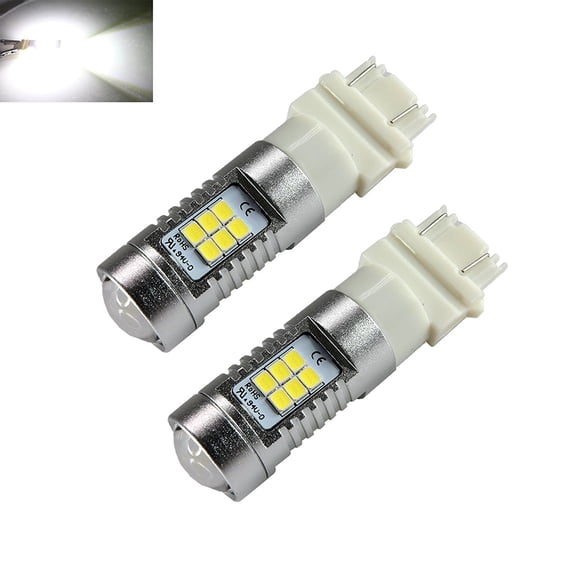3157 White 50W High Power 3535 Chip LED Projector Turn Signal/Brake/Tail/Reverse/Parking Light Bulbs (3157, White)
