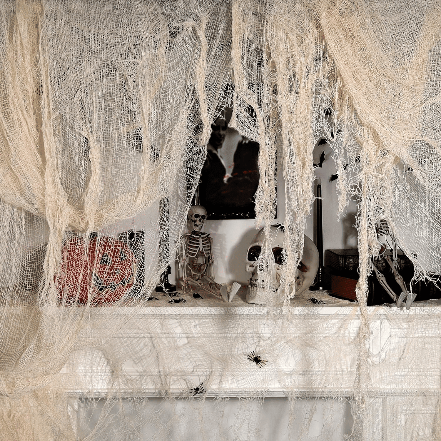 315x78.7 Inch Halloween Creepy Cloth Gauze Fabric for Spooky Party Decor