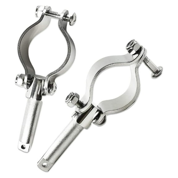 316 Grade Stainless Steel Heavy Duty Clamp on Shaft Rowlock Oarlock Side Mount Fine Finish 1-5/8 Inches for Marines – Boats – Water Rafts – Kayaks (Pack of 2)