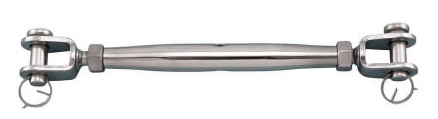 MarineNow 1/2" X 9" Jaw & Jaw Turnbuckle - 316 Stainless Steel, 2200 Lb WLL For Marine Rigging