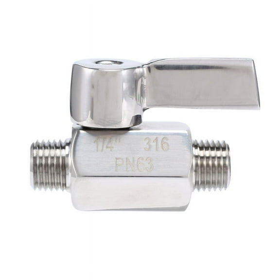 316 Stainless Ball Valve - 1/4 Inch NPT Thread Male Small Mini Ball Valve (1/4Inch Male&Male)