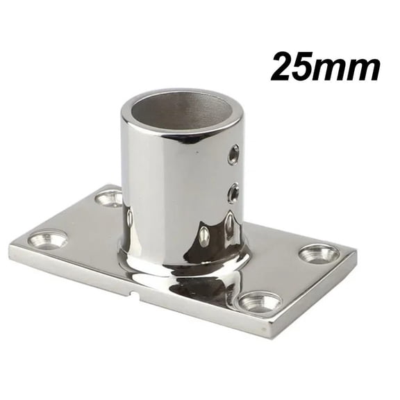 316 Stainless Steel 22/25mm Boat Handrail Fitting 90 Degree Rectangular Base Tube Pipe for Marine Use, Black