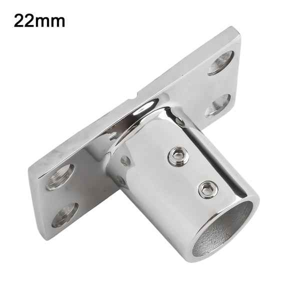 316 Stainless Steel 90 Degree Rectangular Handrail Fitting Base For 22/25mm Tube Pipe, Black Marine Grade Support For Yacht Boat Deck Rail Accessories(22mm)