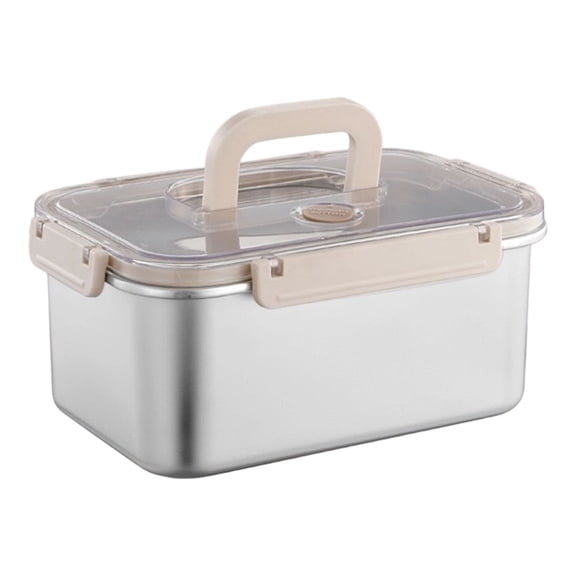 316 Stainless Steel Airtight Bread Storage Container with Handle, Large Capacity 0.45 Gallon Bread Box for Homemade Bread, Dishwasher Safe with Silicone Seal