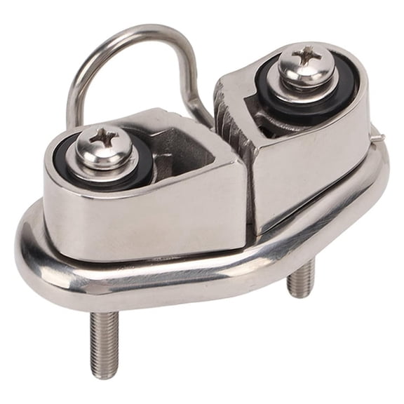 316 Stainless Steel Boat Cam Cleat with Wire Leading Ring, Mirror Polished Sailboat Cleat for 10mm Rope