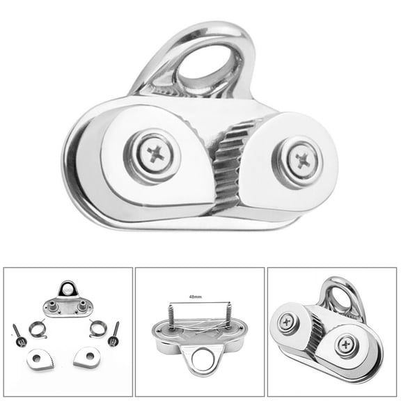 316 Stainless Steel Cam Cleat - 3.35" X 1.5" Marine Rope Clamp For Sailing, Sailboat, Kayak & Canoe Rigging - Heavy Duty Deck Fitting With Fairlead (85x38mm),Silver