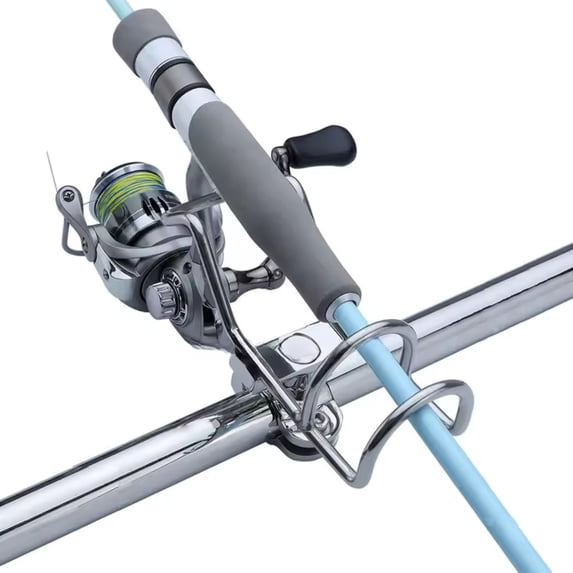 316 Stainless Steel Clamp-On Fishing Rod Holder – Marine Grade Boat Rod Rack for Kayak, Boat, RV, and Vehicle – Corrosion-Resistant Fishing Accessory