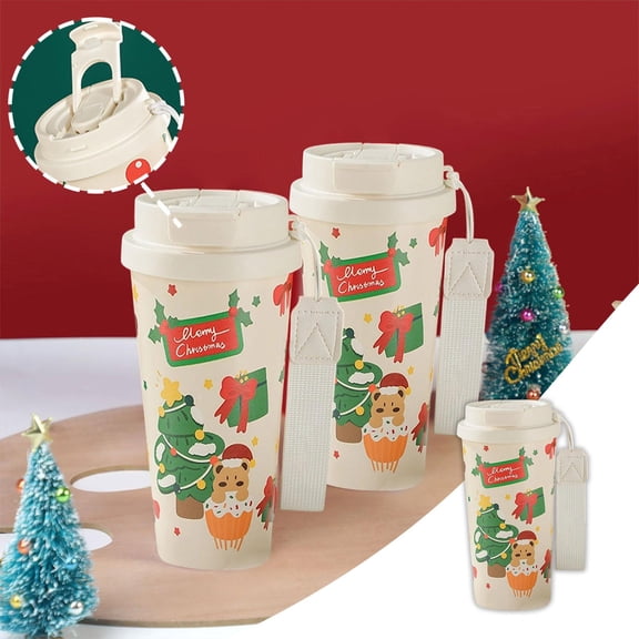 316 Stainless Steel Coffee Cup for Christmas Gifts, 500ml Double-Wall Insulated Travel Mug, Leak-Proof Flip Lid for Hot & Cold Drinks