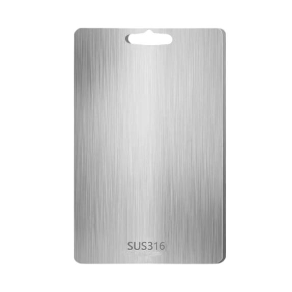 316 Stainless Steel Cutting Board Double Sided Heavy Duty Chopping Block for Professional Kitchen Use Thickened Design 10x6 Inch