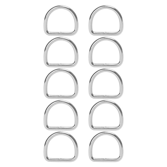 316 Stainless Steel D-Rings, Welded & Seamless, Ideal for Surfboard Kayak Gear - 10 Pack, 6mm, 45x37x6mm/1.8x1.5x0.2in