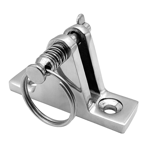 316 Stainless Steel Deck Hinge with Pin and Ring for Bimini Top Attachment on Pontoon Boats Runabouts and Trawlers