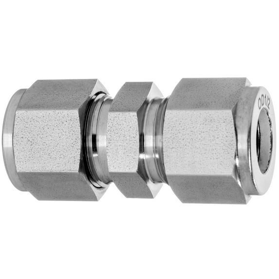 316 Stainless Steel Double Ferrule Instrumentation Tube Fitting - Union - 1/2" Tube OD