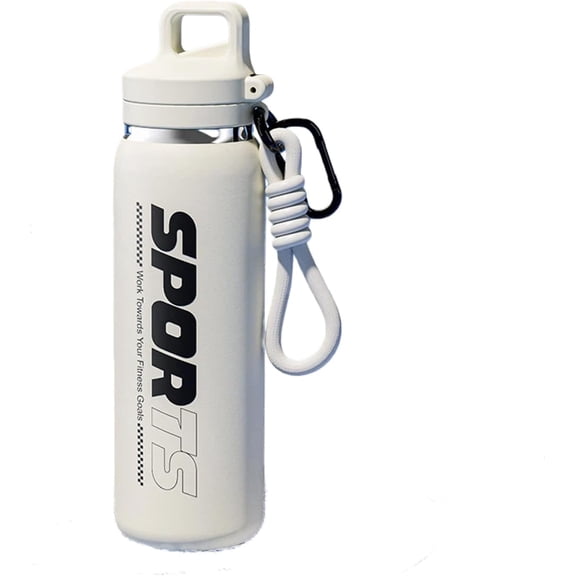 316 Stainless Steel Fitness Sports Vacuum Bottle with Handle,20 fl oz,Leakproof Water Bottle, BPA Free and Keep Cold for 24 Hours