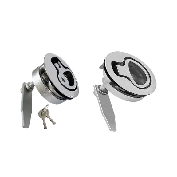 316 Stainless Steel Flush Hatch Lock with Key, Marine Boat Latch Lock for Deck Hatch, Locker, RV & Caravan Compartment (60mm)