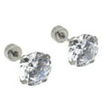 316 Stainless Steel Four Inset Zircon Small Earrings Titanium Steel Ear