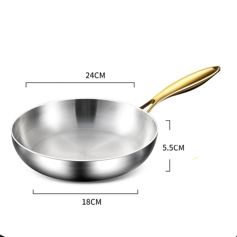 316 Stainless Steel Frying Pan Wok Pan Nonstick Cooking Fried Steak Gas