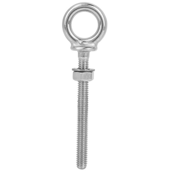 316 Stainless Steel Heavy-Duty Long Eye Bolt with Screw Loop for Cable & Rope Fastening