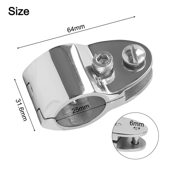 316 Stainless Steel Hinged Jaw Slide Rail Mount For Bimini Top, Locking Screw Design For 7/8 Inch And 1 Inch Tubing, Marine Hardware For Boat Accessories(25mm)
