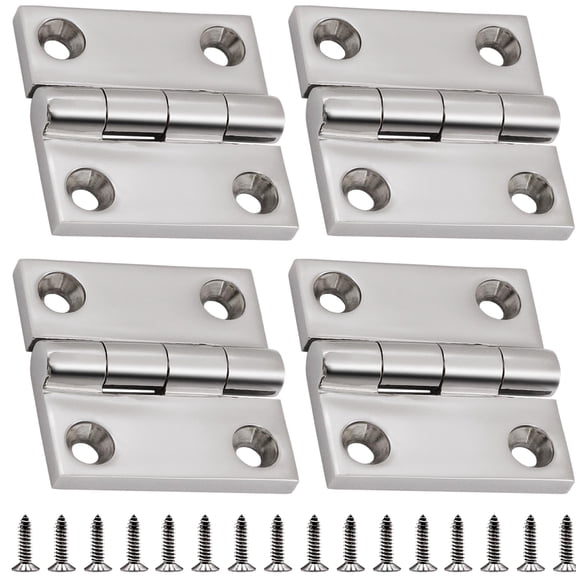 316 Stainless Steel Hinges Marine Grade 2" x 2" Heavy Duty Boat Hatch Hinge (50 mm X 50 mm) 4 Pack Casting Cabinet Door Hinge with Screws