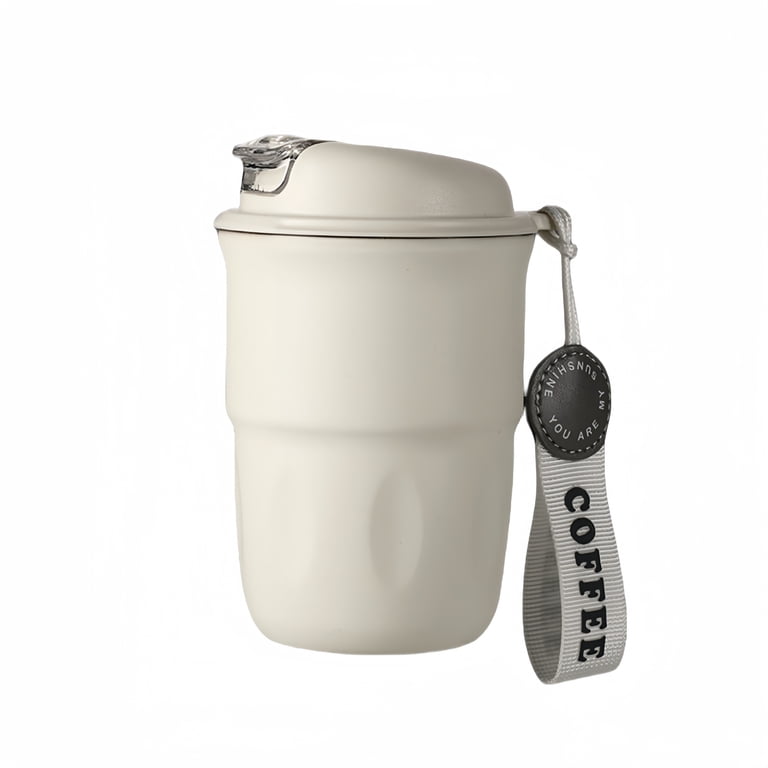 316 Stainless Steel Insulated Coffee Mug, 410ML, Travel-Friendly, Portable  and Stylish, for Outdoor Use, Off-White