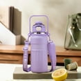 thumbnail image 1 of 316 Stainless Steel Insulated Travel Mug - 1000ml Large Capacity - Double Drinking Spout Lid with Straw & Straight Sip - Vacuum Insulation Hot Cold Cup - Handle & Detachable Strap - Leak Proof, 1 of 6