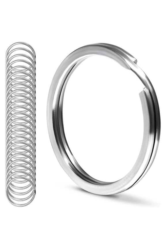 316 Stainless Steel Key Ring Set, Marine Grade Rustproof Flat Split Rings, DIY Craft Accessories for Keys