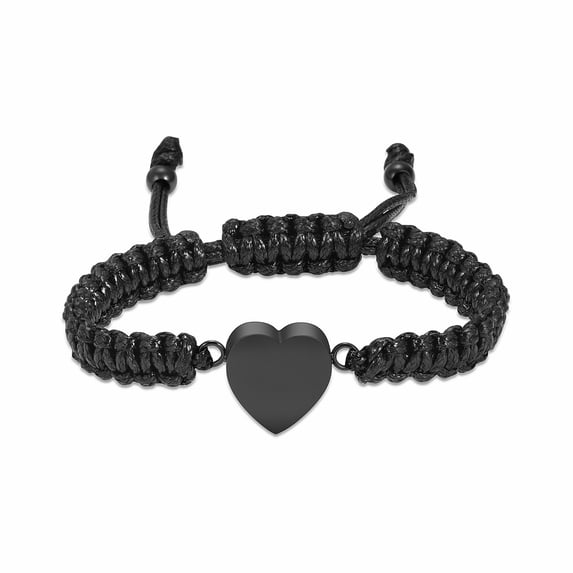 316 Stainless Steel Love Heart Urn Locket Adjustable Braided Rope Bracelet Cremation Jewelry for Ashes Keepsake