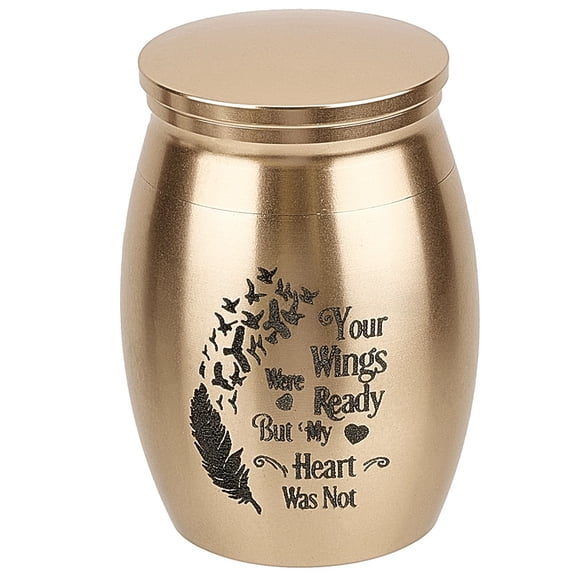 316 Stainless Steel Pet Cinerary Casket Column with Cover Flamingo 29.5x40.5mm