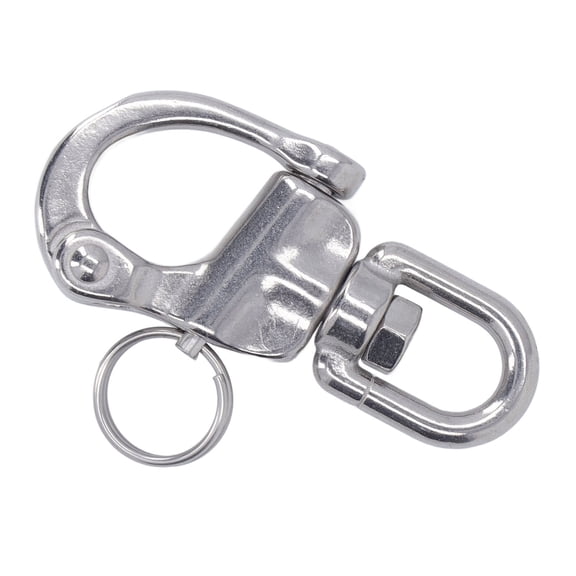 316 Stainless Steel Quick Release Snap Shackle with 360-Degree Rotation Spring Loaded Pin for Spinnaker Halyard