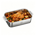 thumbnail image 1 of 316 Stainless Steel Roasting Pan | Deep Rectangular Baking Dish for Oven & Induction Cooktop | Fish, Meat & Vegetable Roasting Pan for Home Kitchen Cooking & Serving, 1 of 6