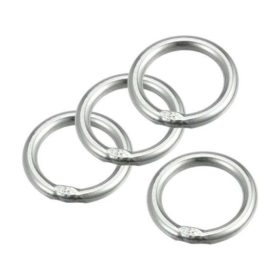 316 Stainless Steel Round Ring 15mm ID 3mm Thick 4 Pack