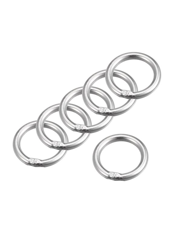 316 Stainless Steel Round Ring 15mm ID 3mm Thick 6 Pack