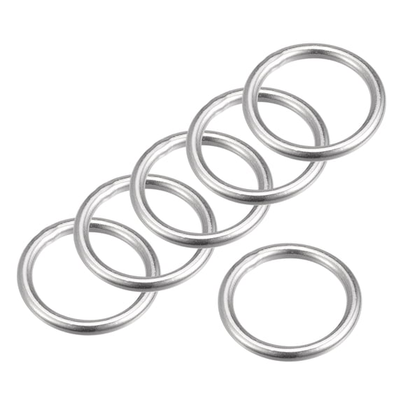 316 Stainless Steel Round Ring 20mm ID 3mm Thick 6 Pack