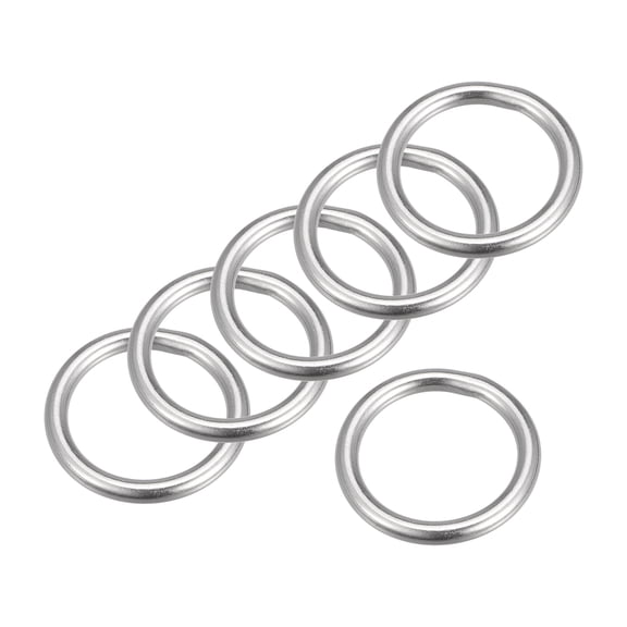 316 Stainless Steel Round Ring 25mm ID 4mm Thick 6 Pack