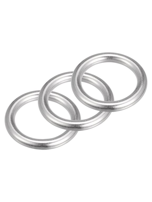 316 Stainless Steel Round Ring 30mm ID 6mm Thick 3 Pack