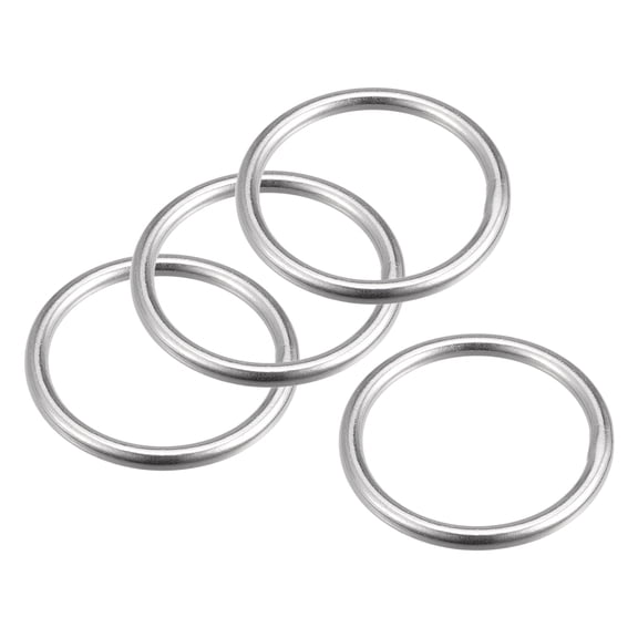 316 Stainless Steel Round Ring 35mm ID 4mm Thick 4 Pack