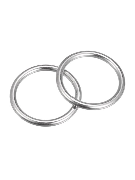 316 Stainless Steel Round Ring 40mm ID 5mm Thick 2 Pack